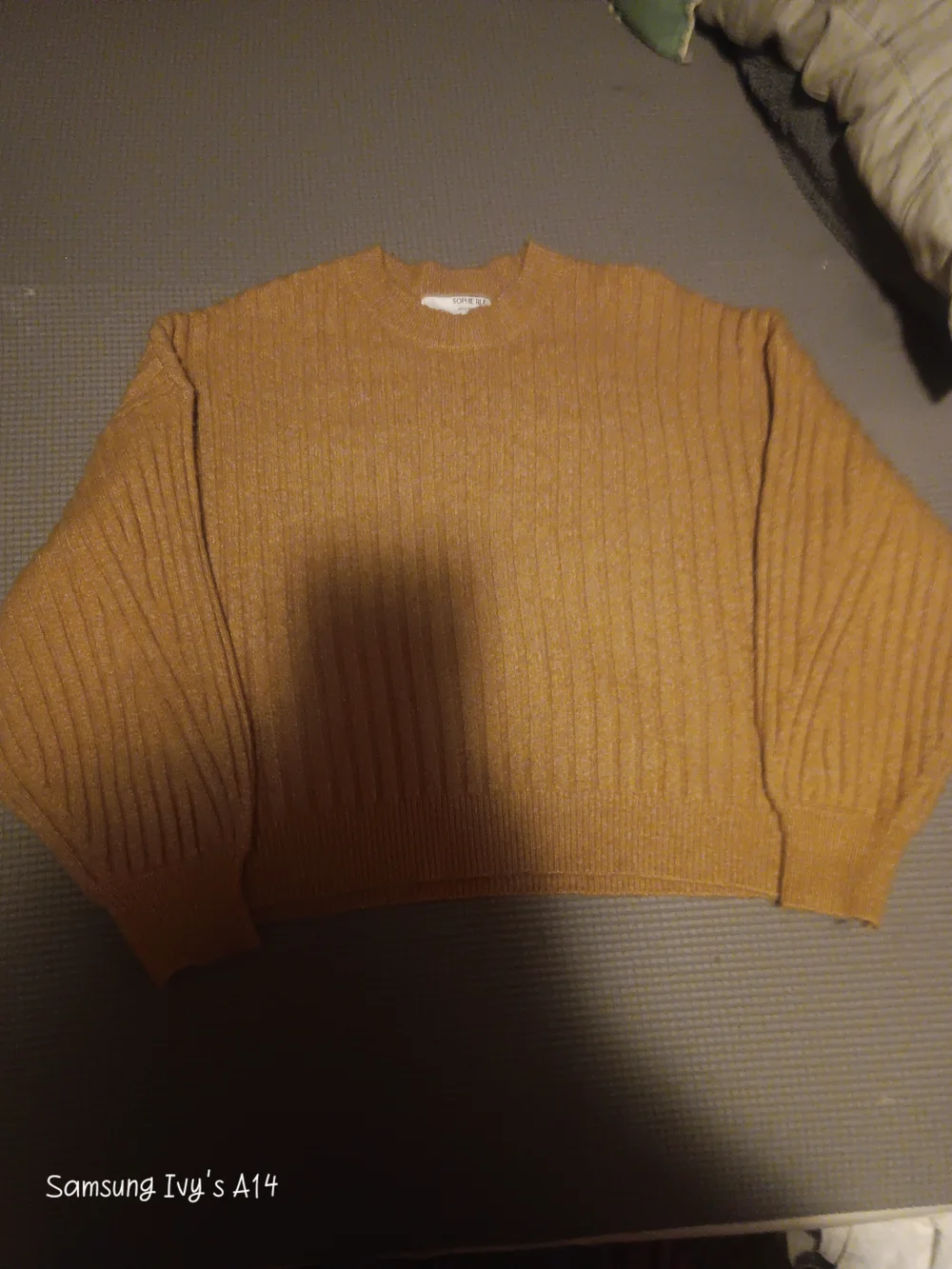 Sophie Rue Soft Ribbed Crewneck Sweater in Camel - Picture 2 of 3
